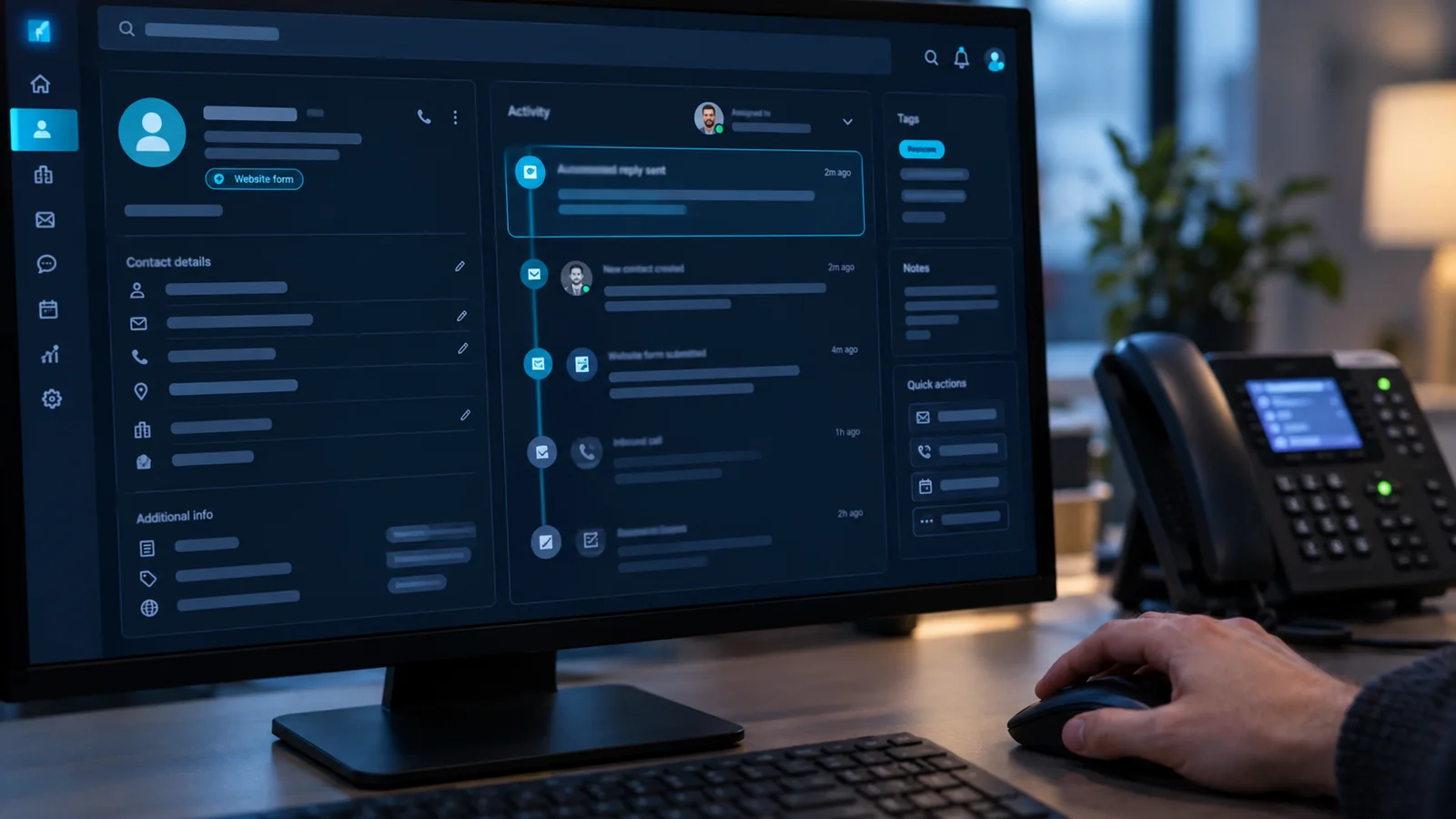 A CRM record created and enriched automatically